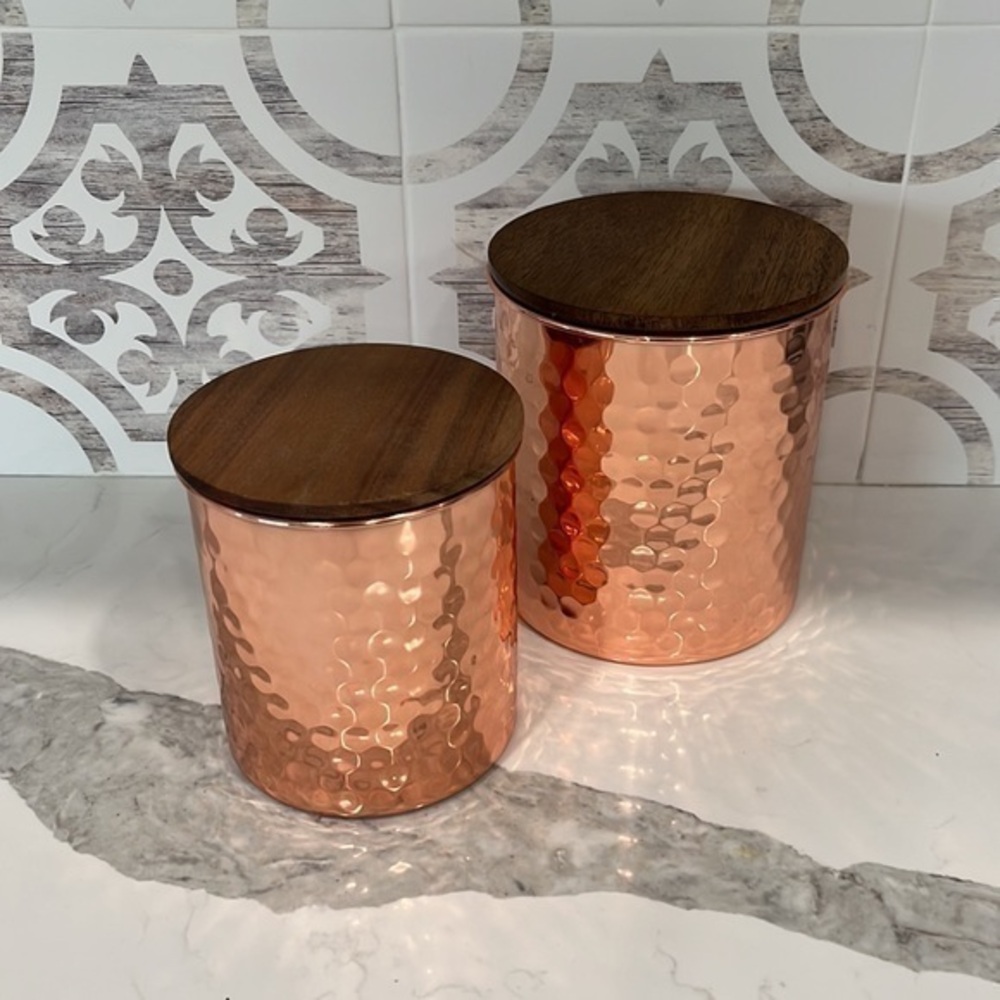 NEW Uncommon‎ James Set of 2 copper Canisters. •••sold out••• on website